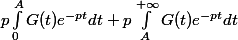 p \int_0^{A} G(t) e^{-pt} dt + p\int_{A}^{+ \infty} G(t) e^{-pt} dt